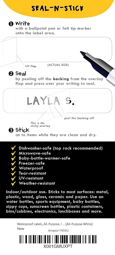 Daycare Value Pack - All-Purpose & Clothing Labels (White), Waterproof & Multipurpose