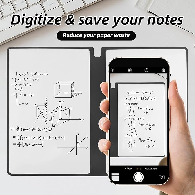 Reusable A5 Dry Erase Notebook Include a Wipeable Pen and Rag,9.4x6.5 Inch Erasable Notebook Whiteboard Notebook,Wipeable Notebook PU Hardcover for Office and Taking Notes(Denim Blue)