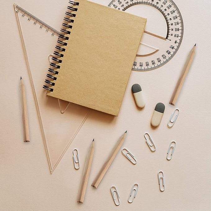 LUTER 24pcs Short Triangular Pencils Mini Wood Pencils Round Pencils Short Wood Pencils Bulk for Preschoolers Toddlers Kindergarten School Home