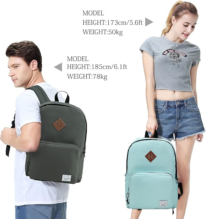 VASCHY School Backpack, Ultra Lightweight Backpack for Women Bookbag for Kids Teen Boys Girls Aqua