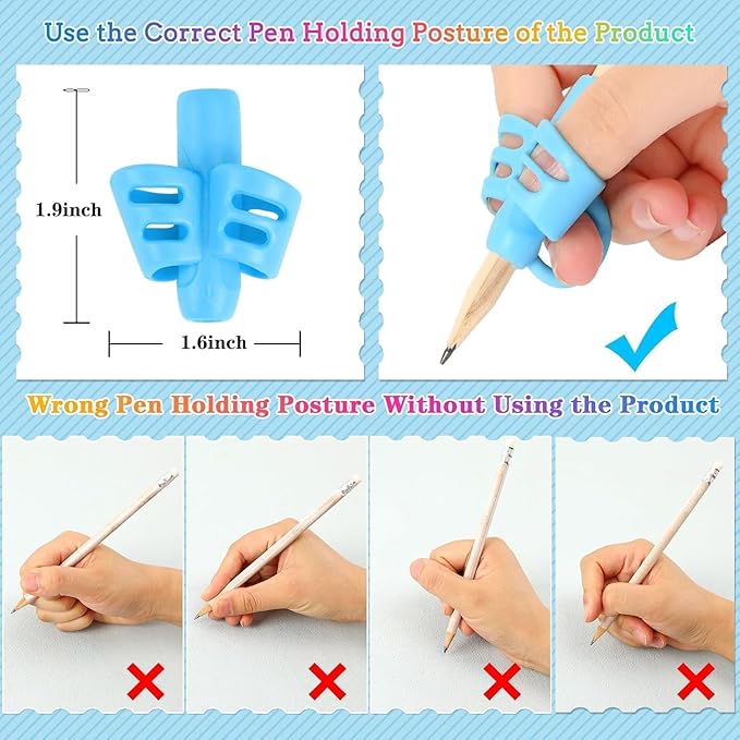 12 PCS Pen Grip, Grips for Pencils, Pencil Holder for Kids Handwriting