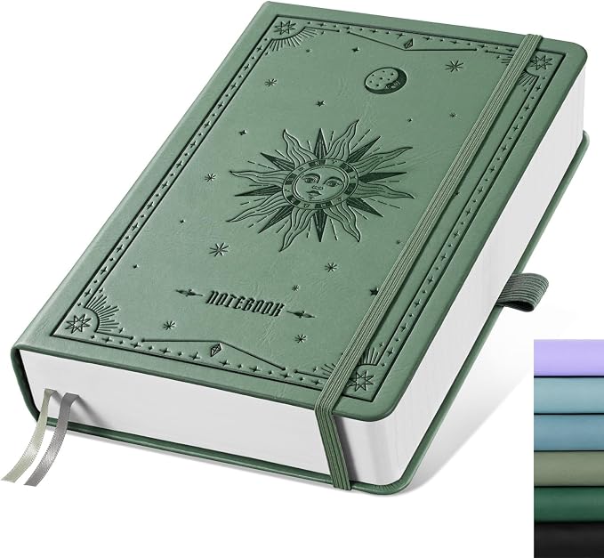 EMSHOI Lined Journal Notebook, 320 Numbered Pages, A5 Size (5.7'' x 8.3'')