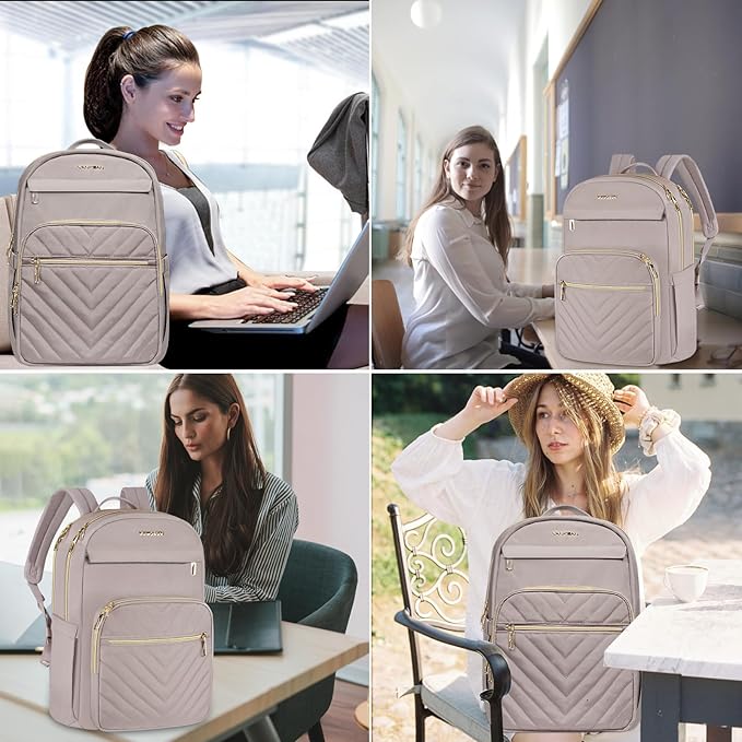 VANKEAN 17.3Inch Laptop Backpack for Women Large Capacity | Waterproof Backpacks Stylish Travel Bags Casual Daypacks for College, Business