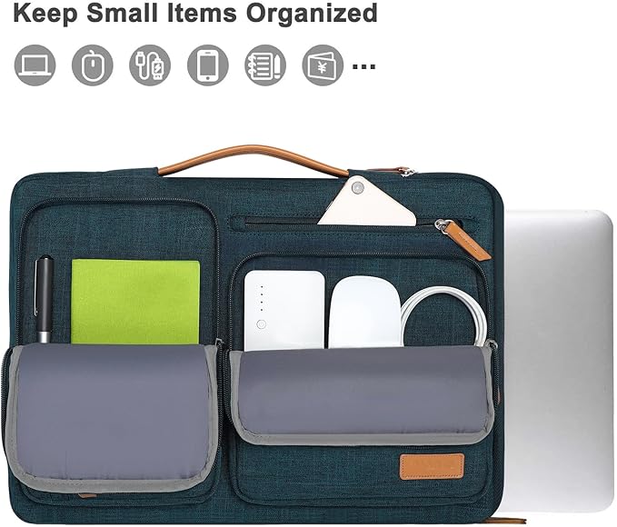 MOSISO 360 Protective Laptop Case 16 inch, 15-15.6 inch Laptop Sleeve Compatible with MacBook Pro 16, HP Acer Dell Lenovo ASUS, Side Open Carrying Case with 4 Zipper Pockets&Handle, Teal Green