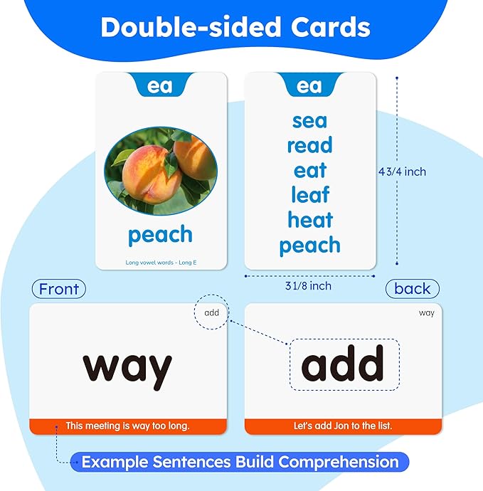 BenBen Sight Words & Phonics Flash Cards, 500 Sight Words & 24 Phonics, 800+ Words, Learn to Read Dolch & Fry High Frequency Site Words for Pre-k Kindergarten 1st 2nd 3rd Grade Kids Ages 3-9