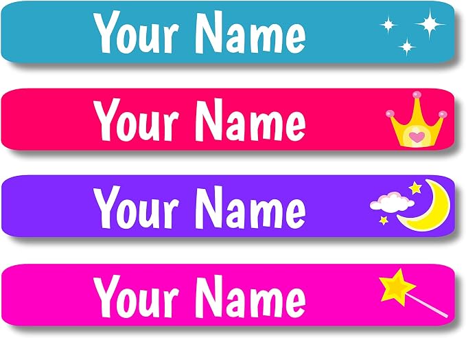 Lovable Labels Personalized Labels for Kids (120 Labels) - Waterproof Dishwasher Safe Peel and Stick Labels are Great for School Supplies Daycare Camp Bottles (Sporty)