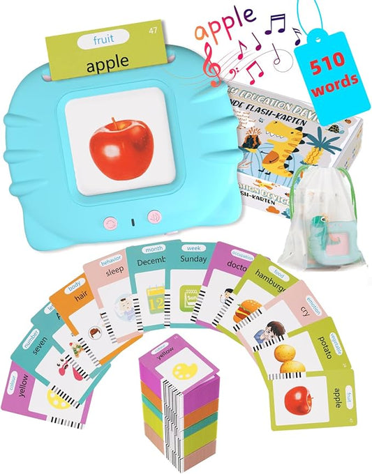 510 Words Talking Flash Cards Toddlers, Learning Montessori Toddler Toys for Boys Girls Ages 1 2 3 4 5 6 Year Old Kids, Autism Sensory Toys for Autistic Children, Easter Birthday Gifts for Toddlers