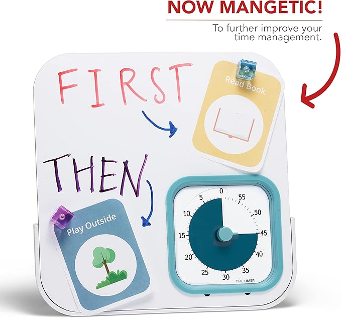 TIME TIMER MOD with Dry Erase Board — 60-Minute Visual Countdown Timer with Magnetic Whiteboard — for Notes, Chores, Classroom and Office Reminders, Visual Schedules, for Kids and Adults (Blue)