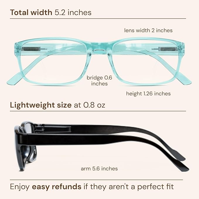 Gaoye 1.25 Professional Reading Glasses for All Day - Computer Readers with Blue Light Protection - Value Pack
