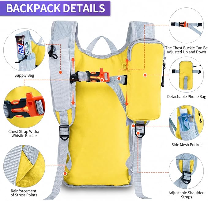 Small Hiking Backpack Packable Lightweight for Women Men | 10L/15L, Hiking Daypack, Foldable, Water Resistan, Ultralight, with Phone Pocket, Travel, Outdoor, Walking