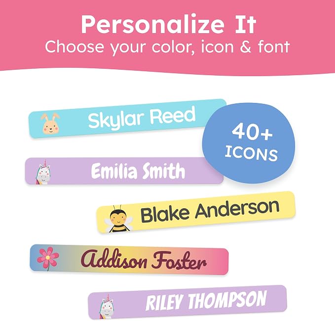 Personalized Kids Name Labels for Pencils Color Mix [75pcs] - Waterproof Name Stickers for School & Daycare - Pencil Custom Name Stickers - Children Name Stick On Labels for Pens (2.0”x0.3”)