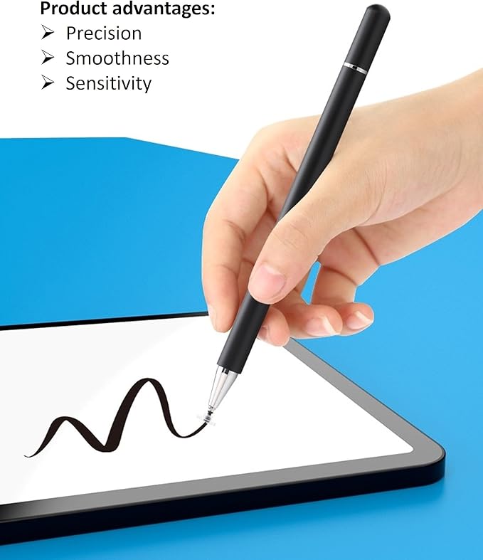 3-in-1 Stylus Pen for Samsung Galaxy Tab A11/A11+/A9+/A9/A8/A8 Plus/A7/A7 Lite, Stylus for iPad Pro/iPhone/Fire/Surface Tables Android,&iOS All Touch Devices (3 in 1 Black)