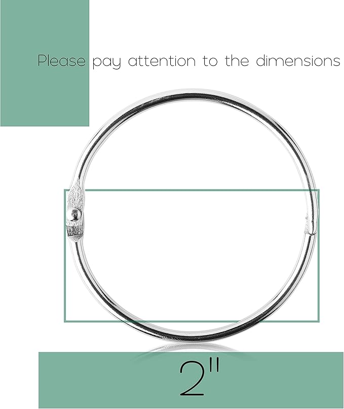 Mr. Pen- Loose Leaf Binder Book Rings, 2 Inch, 20 Pack, Metal Binder Rings for Index Cards, Keychains, School, Home, Office, Silver