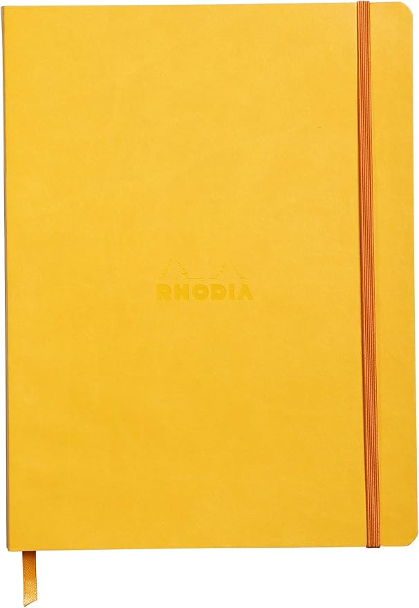 Rhodia Rhodiarama SoftCover Notebook - 80 Dots Sheets - 9 3/4 x 7 1/2 - Yellow Cover (117566C)