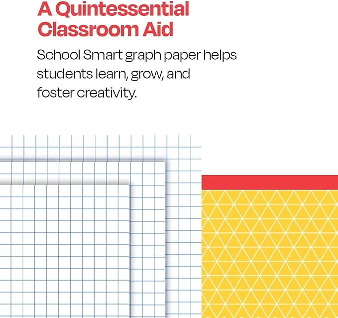 School Smart Graph Paper, 8-1/2 x 11 Inches, 1/4 Inch Rule, White, 500 Sheets