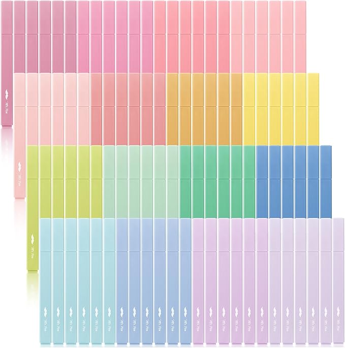 Mr. Pen- Aesthetic Highlighters No Bleed Bulk, 96 Pack, Pastel Color, Chisel Tip, Cute Highlighters Assorted Colors for Journaling, Highlighting, Underlining, Fast Dry, Back to School Supplies