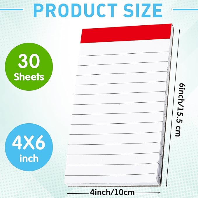 Tenceur 8 Pack Small Note Pads 4 x 6 Inch College Ruled Lined Legal Pads Refills Mini Pocket Tear off Writing Memo Notepads 60 Sheets Mini Scratch Notebook for School Office Supply (Rainbow Color)