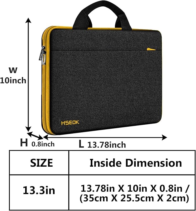Hseok Laptop Sleeve 13-14 Inch Case Briefcase Compatible with MacBook Neo Pro 14 M5/M4/M3/M2/M1, All Models 13.3 Mac Air/Pro, XPS 13 14, Most Popular 13"-14" Notebooks,B01YL01