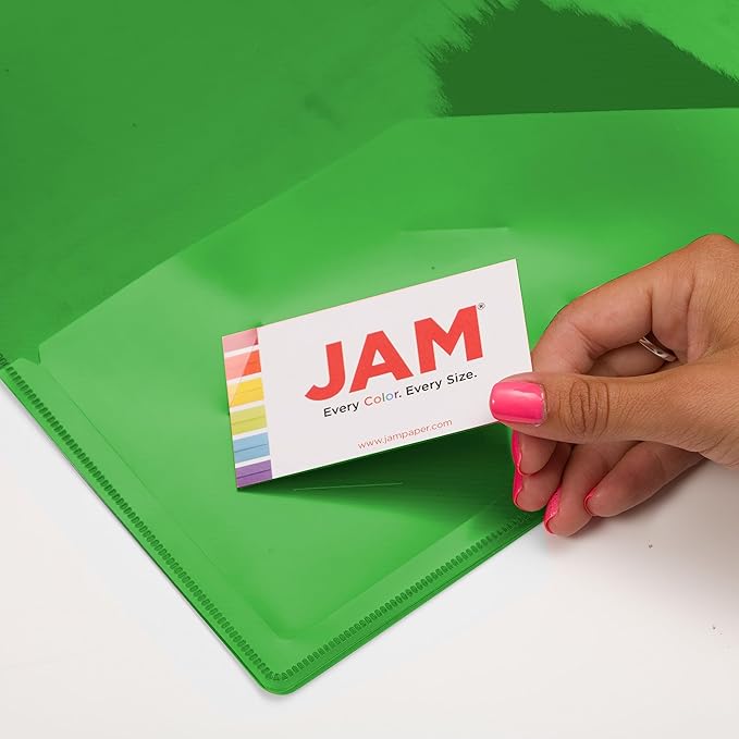 JAM PAPER Plastic 1.5 inch Binder - Green 3 Ring Binder - Sold Individually
