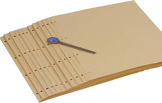 A4 Kraft Refill Paper 4 Hole Punched Filler Paper Refills for A4 Loose Leaf Notebook Travel Journal Personal Diary Planner Binder Scrapbook, 80 Sheet, 8.3 Inches x 11.5 Inches