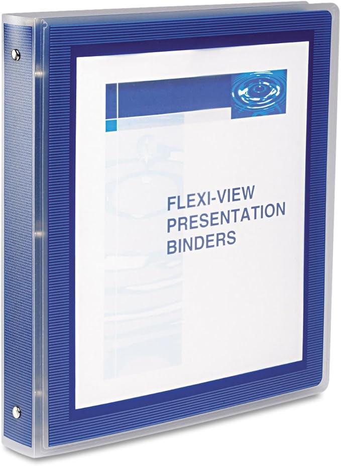 Avery Flexi-View 3 Ring Binder, 1.5 Inch Round Rings, 1 Navy Blue Binder (17638)