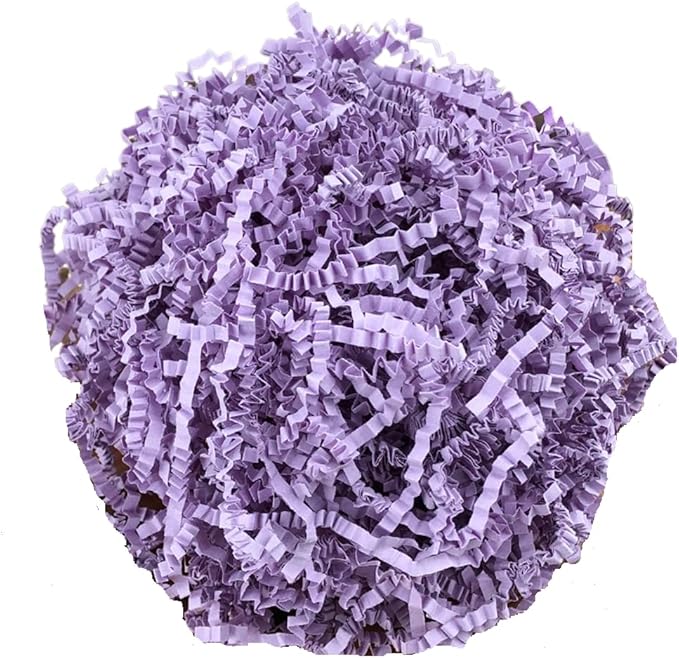 LKQBBSZ 50g Crinkle Cut Paper Shred for Easter Decor Gift Basket Filler, Gift Box Filler Paper Shreds, Raffia Grass for Gift Wrapping (Purple)