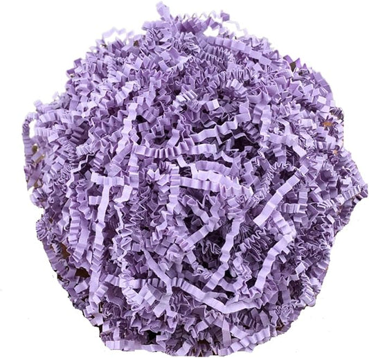 Ankelesz 50g Easter Raffia Grass Paper Shred for Gift Wrapping Basket and Gift Box Filling，Crinkle Cut Paper for Wrapping (Purple)