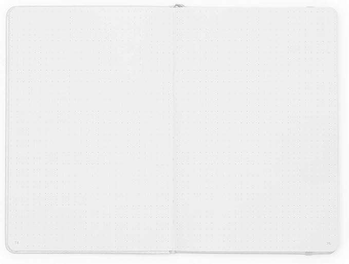 Minimalism Art, Premium Hard Cover Notebook Journal, Medium Size, A5 5.8" x 8.3", 186 Numbered Pages, Gusseted Pocket, Ribbon Bookmark, Extra Thick Ink-Proof Paper 120gsm (Dotted, Black)