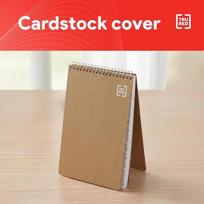 Staples TRU RED Steno Notepads, 6" x 9", Gregg Ruled, 80 Sheets, Top Wirebound, 12-Pack