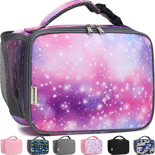 GYEUKHAM Insulated Lunch Box for School, Thermal Reusable Durable Freezable Lunch Bags for Kids Boys Girls Men Women - Small Soft Cooler Portable Lunch Tote Kit for Work Picnic Travel,Star