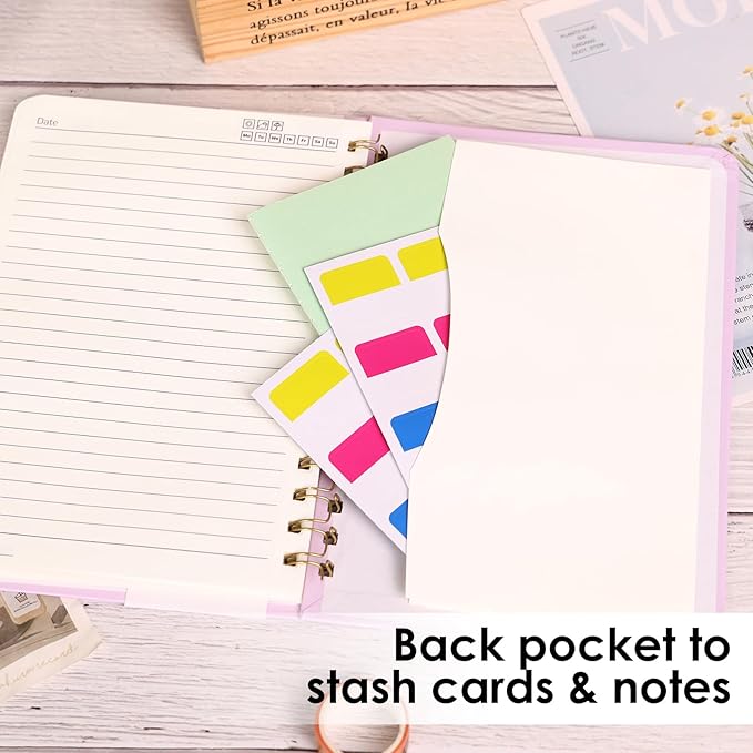 LABUK Spiral Notebook, 160 Pages A5 Lined Hardcover Notebook, 5.5 x 8in Spiral Journal for Women and Man, Work, Writing