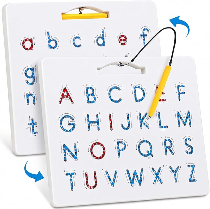 Magnetic Alphabet Tracing Board, ABC Magnetic Letter Board, Magnets Tablet Drawing Board Preschool Learning Toys for Kids
