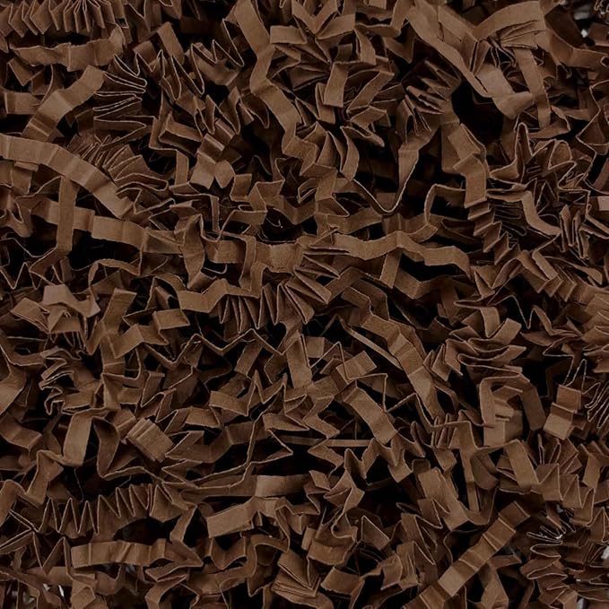 Tisspoms 3LB Light Coffee Crinkle Cut Paper Shred Filler, Paper Shreds for Basket Fillers, Birthday, Gift Wrapping, Anniversary, Wedding, Halloween, Thanksgiving, Christmas Gift Decor Party Filler