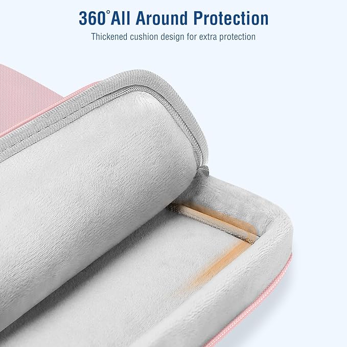 MOSISO 360 Protective Laptop Case 13.3 inch, 13-13.3 inch Laptop Sleeve Compatible with MacBook Neo/Air 13.6/Pro 13/Pro 14, HP Dell ASUS Lenovo, Computer Bag with Front Raised Pocket & Belt, Pink