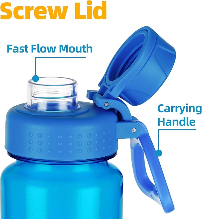 OLDLEY 32 oz Water Bottle, Sports Tritan Water Bottle with Carry Handle and Spout Lid, Leakproof & BPA Free Large Water Bottles for Home,Travel, School, Outdoors, Gym,Blue