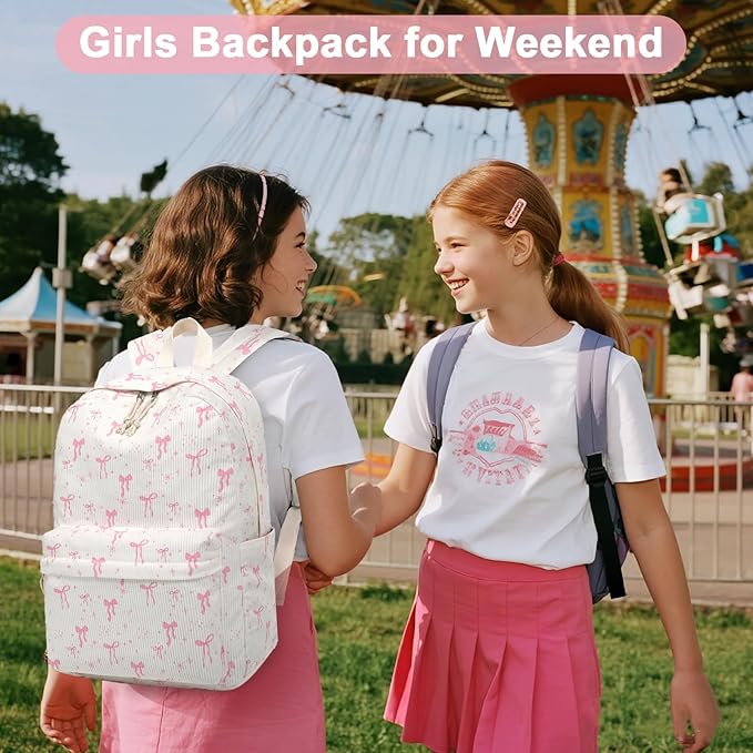 BTOOP School Backpack for Teens Large Corduroy Bookbag Lightweight 15.6 inch Laptop Bag for Girls Women Casual High School College