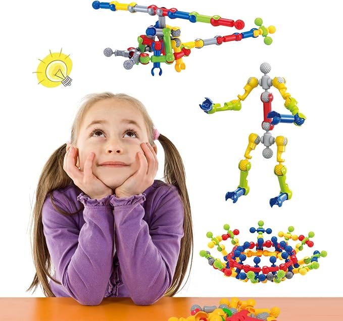 Caferria Kids Building Kit STEM Toys, 110 Pcs Educational Construction Engineering Building Blocks DIY Learning Set for Ages 3-10 Year Old Boys Girls, Best Gift for Children Creative Games Fun Play
