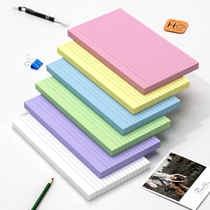 120 Count Colored Index Cards 5x8 Lined Colorful Notecards 6 Color Lined Flashcards for Studying 5 x 8 Index Cue Cards Ruled Notecards Multicolor Note Cards Flash Cards for Notes Office School Recipes