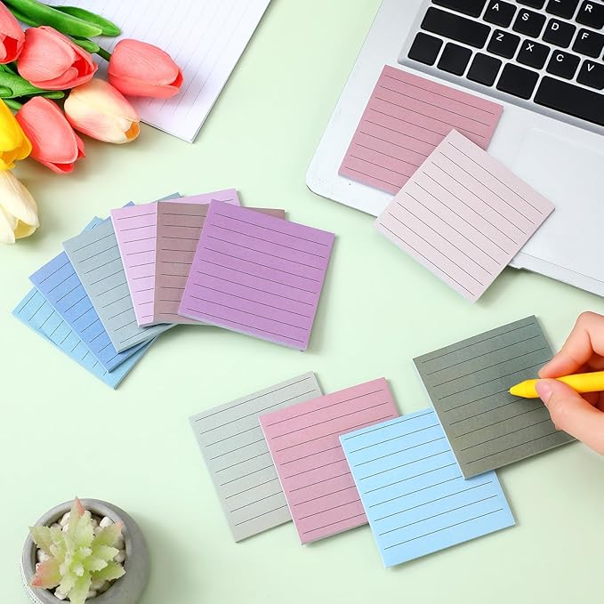 Yinder 24 Pcs Inspirational Sticky Notes Cute Motivational Sticky Notes Pad End of Year Employee Appreciation Gifts Bulk for Teacher Nurse Coworkers Office Supplies 3 x 3'' (No Words,Morandi)