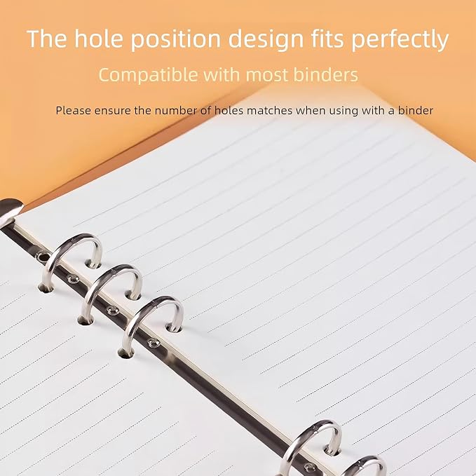 A5 Lined Refill Paper, 6-Hole Cornell Ruled, 2-Pack 160 Sheets No Bleed