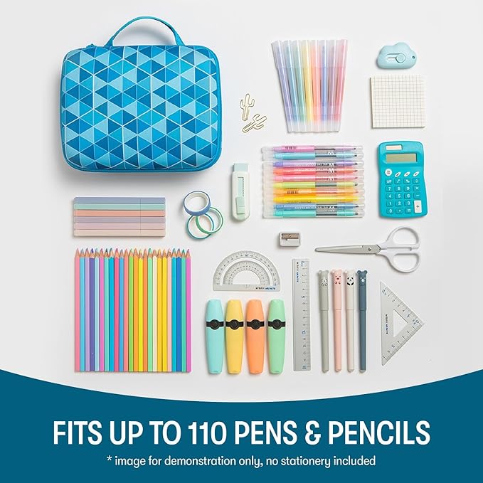 ZIPIT Jumbo Pencil Case for Girls, Cute Pencil Box for School, Large Capacity Stationery Organizer Box ,Purple Galaxy