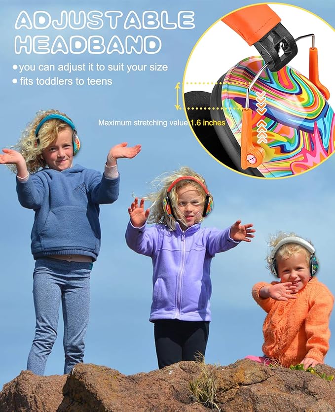 PROHEAR 032 Kids Ear Protection – Ear Muffs for Noise Reduction, 25NRR Noise Cancelling Headphones for Kids,Toddlers, Autism, Sensory Use, Hearing Protection – Orange