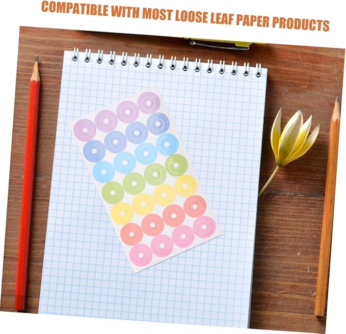 SHINEOFI 40sheet Reinforcement Stickers Self-Adhesive Labels for Loose Leaf Paper Repair Tear-Resistant Hole Protectors for School Office Home Use and Easy to Apply