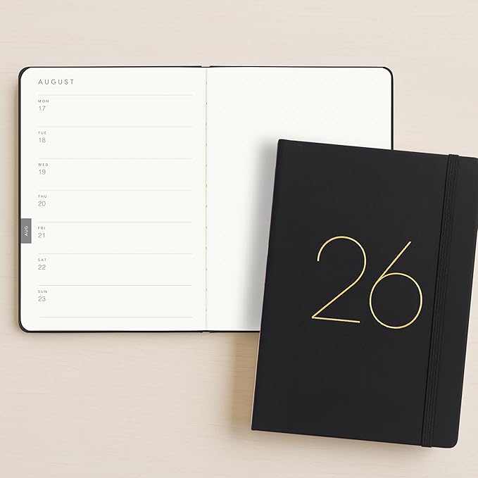 And Per Se 2026 Planner, 15 Months Hardcover Daily, Weekly & Monthly Planner, A5 size, 100GSM Thick Paper, Back Pocket, 5.7" x 8"(Black)