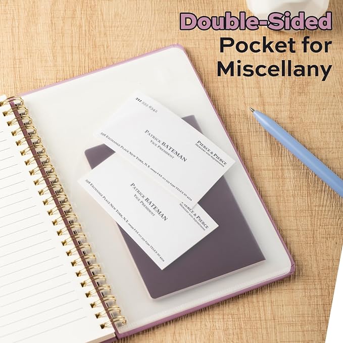 deli Taro Purple Lined Spiral Journal Notebook, 160 Pages, A5 (5.5"x8") Hardcover Writing Notebook, College Ruled Spiral Bound Journal for Women & Men - Perfect for Work, School, Office & Note Taking