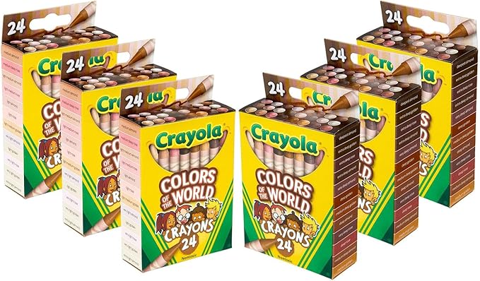 Crayola Bulk Crayon Set, Colors of The World, Teacher Classroom Must Haves, School Supplies Essentials, 6 Sets of 24 Colors