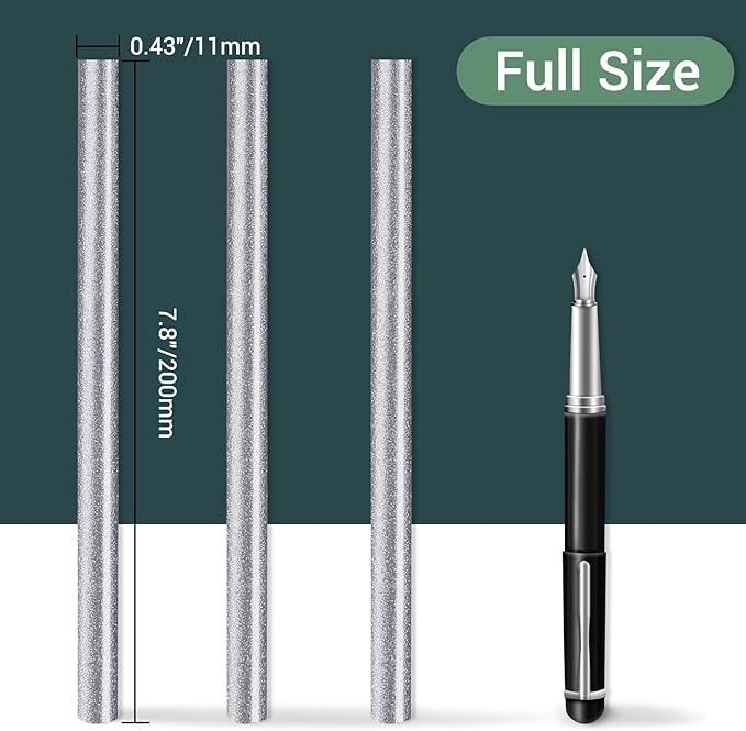 Glitter Silver Hot Melt Glue Stick, Manarty 24 PCS 0.43 Dia x 8" Long Fbric Glue Sticks for DLY, Adhesive Hot Melt Gluing Sticks for Crafting, Woodworking, Decoration, Bonding Repair, Wax Sealing