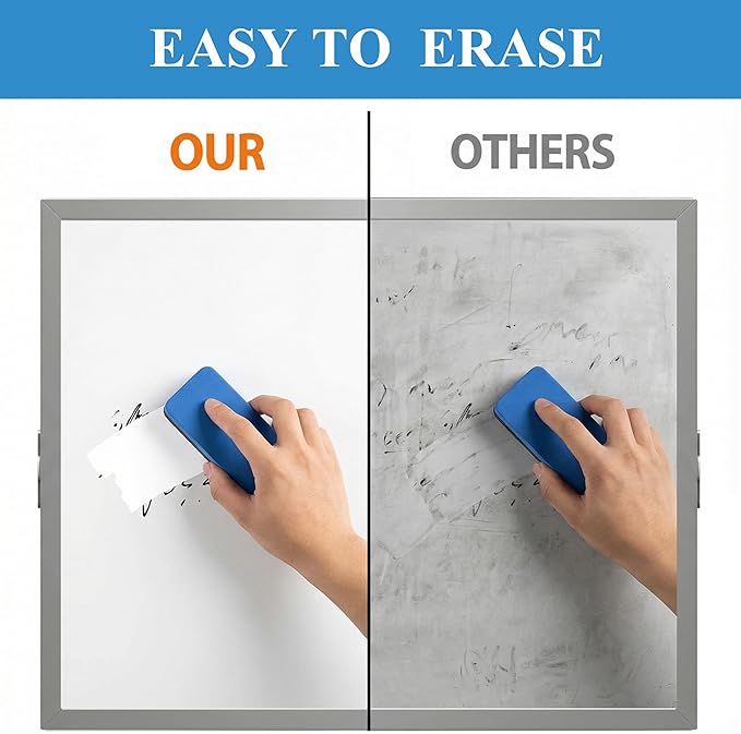 Small Desk Dry Erase Board with Stand, 10" x 10" Magnetic Double-Sided Desktop Whiteboard, 10 Markers, 4 Magnets & 1 Eraser, Portable Mini Whiteboard for Office, Kitchen, Home, School