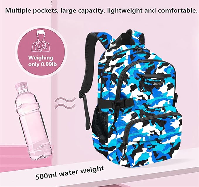 Casual Lightweight Backpacks for Boys & Girls, School Bookbags, 15 "Laptop Backpack, Travel Bag (212-slan)