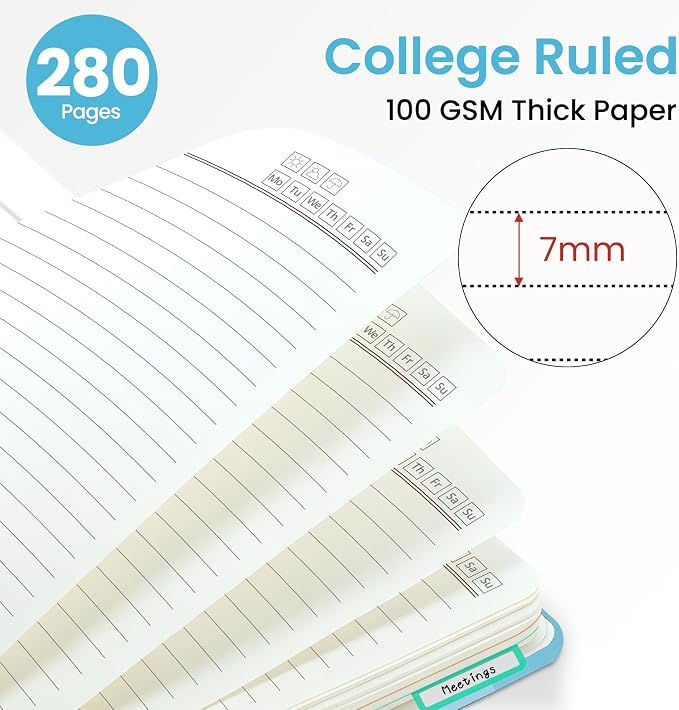 ZOTIA Large Spiral Notebooks for Work 5 Subject with Removable Dividers